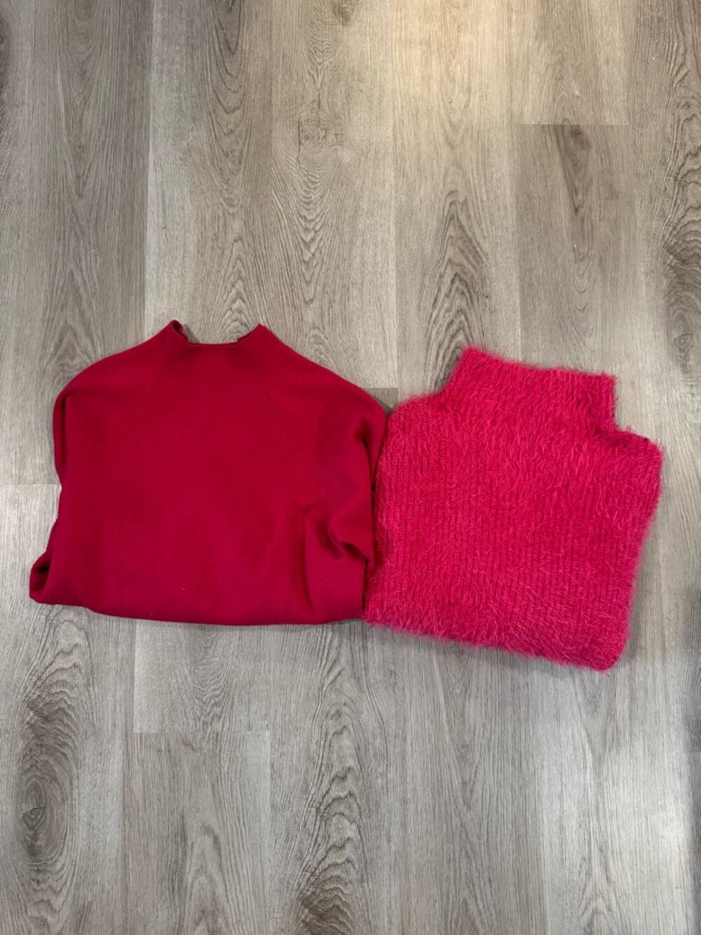 Bundle Medium Sweaters in Pink, Anthropologie mock neck & 1. State Fuzzy sweater